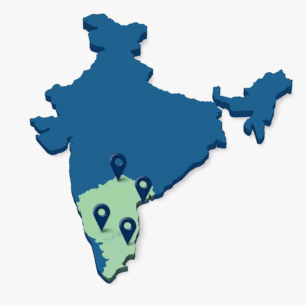 Edunexus Service Locations in South India